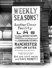 Lms Poster At Bolton Station, Greater Manchester, 1925 Train Old Photo