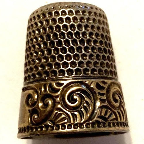 Antique Victorian Sterling Silver Thimble Marked