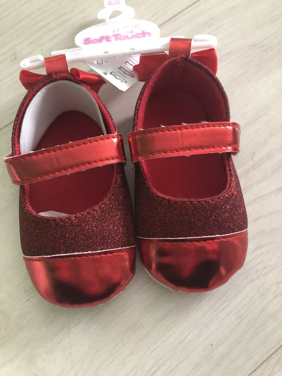 Red sparkle baby shoes sales