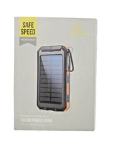 Solar Power Bank Portable Charge Flashlight USB Camping Rugged Waterproof