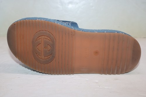 Gucci Women's GG Lame Platform Sandals Blue Size 39 - Picture 10 of 12