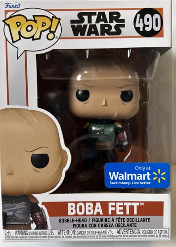 Funko Pop! Star Wars Boba Fett Unmasked #490 Walmart Exclusive Mandalorian