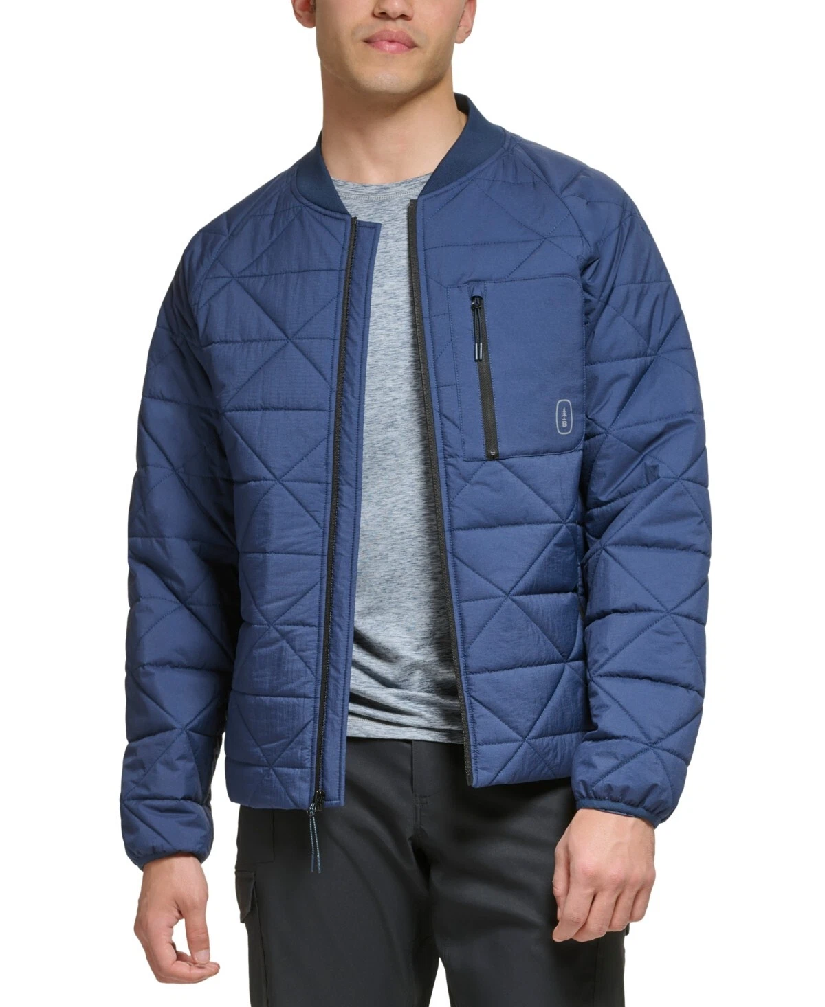 Bass Outdoor X1108 Men's Dress Blue Packable Liner Bomber Jacket Size M