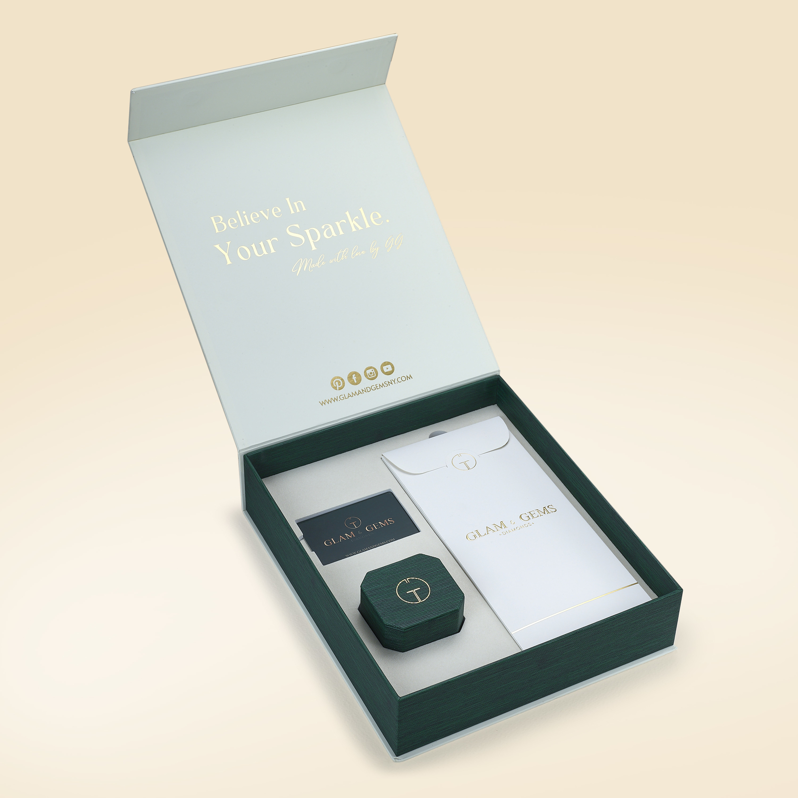 Multishape Cut LabCreated Diamond Necklace 14K Rose Gold Cluster Set 2