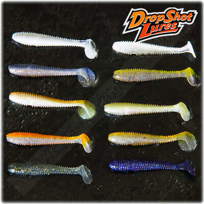 Drop Shot Lure Soft Baits 5.5cm Perch Fishing Micro Jig Heads Minnow Worm