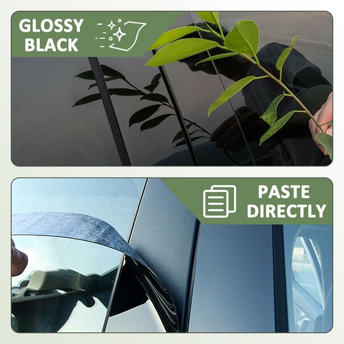 Black Door Trim For 2013-17 Honda Accord Pillar Posts Gloosy Cover 6X Set - Picture 5 of 13