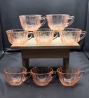 Vintage Indiana Glass Madrid Pattern Pink Depression Glass Teacups Set of 8