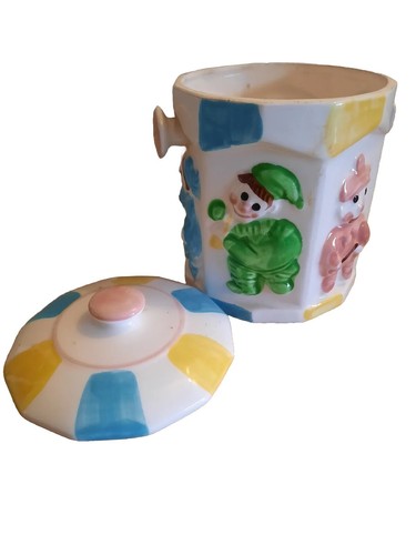 Vintage Japan Clown Circus Cookie Jar 7" - Picture 8 of 9