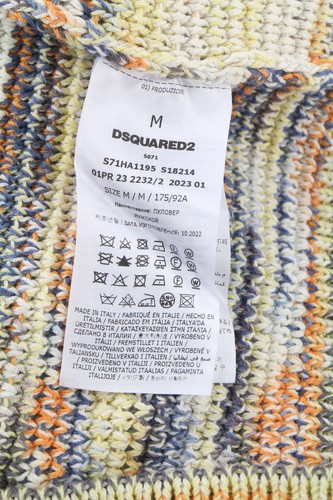 DSQUARED2 Women Jumper M Multicoloured Pure Cotton Knitted Long Sleeved Pullover - Picture 7 of 9