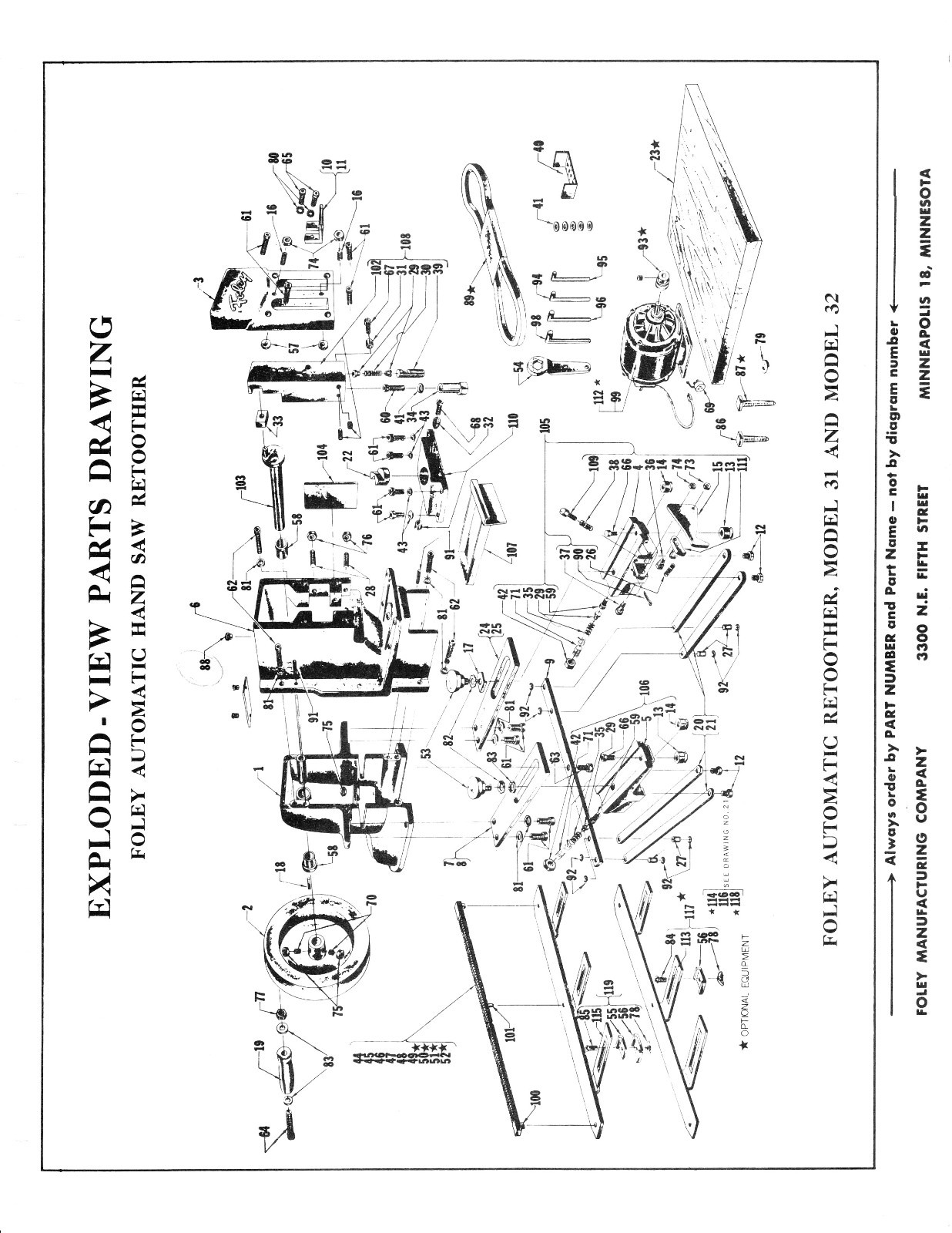 Foley Models 31 & 32 Auto Hand Saw Retoother Operating & Service Manual