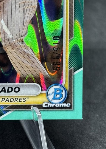 Manny Machado 2024 Bowman Chrome Aqua RayWave Refractor /199 #12 Padres - Picture 2 of 3