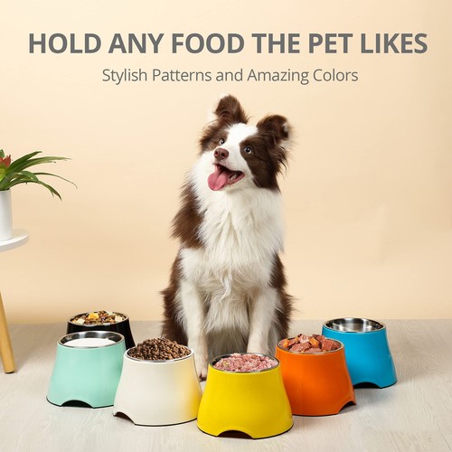 Elevated Dog Bowls Non-Slip Dog Bowl with Stainless Steel Bowl High Capacity - 第 6/6 張圖片