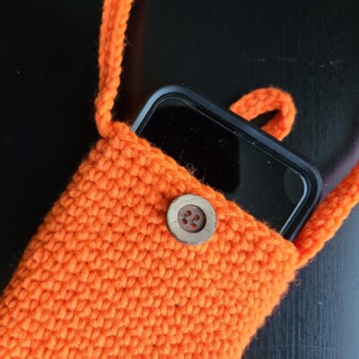 Knitted Cell Phone Holder Handmade Hand Knit Crochet Cell Phone