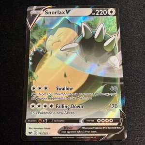 Snorlax V 141/202 Sword & Shield 2020 Ultra Rare Holofoil Pokemon TCG Card - NM