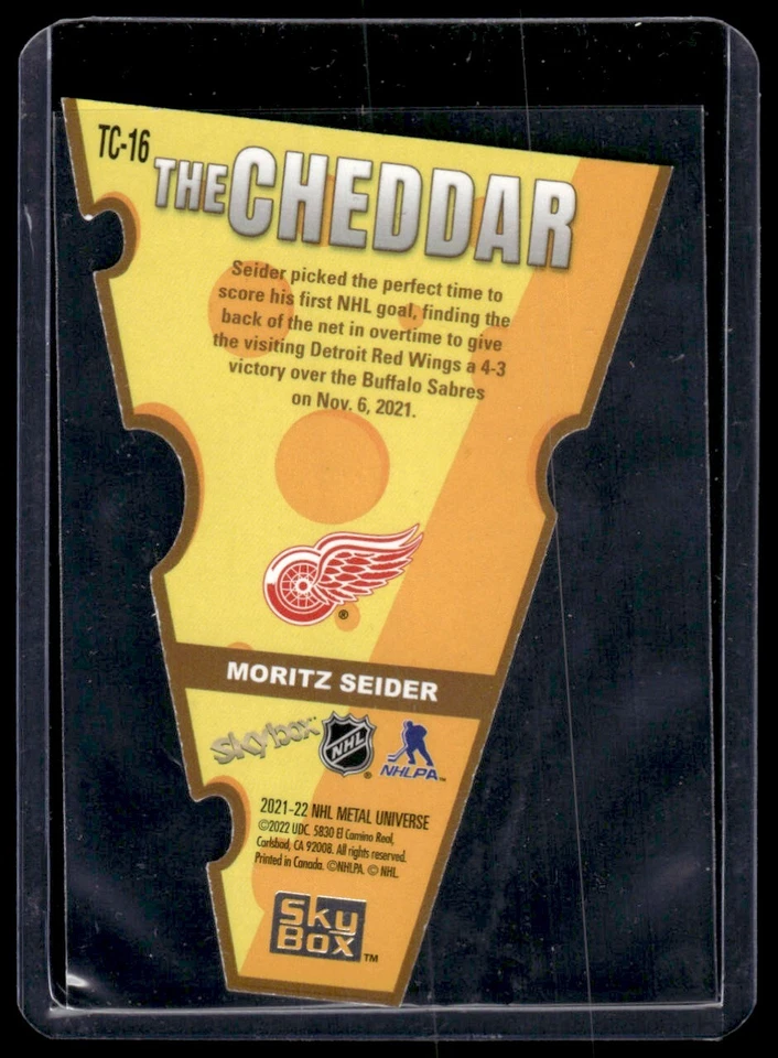 2021-22 Skybox Metal Universe The Cheddar Moritz Seider #TC-16 Detroit Red Wings - Image 2 of 2