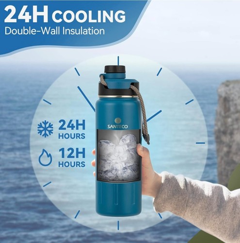 Sport Water Bottle 710ml Leak-Proof Vacuum Flask BpA-Free KEEP Cold 24H Hot 12H - Picture 7 of 8