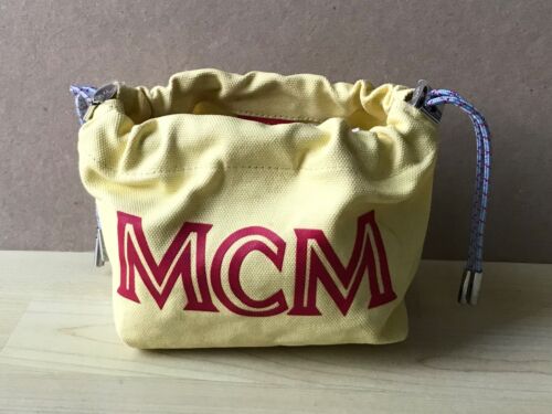 MCM Small Yellow Canvas Pull Tie Bag - Toileteries, Makeup etc - New
