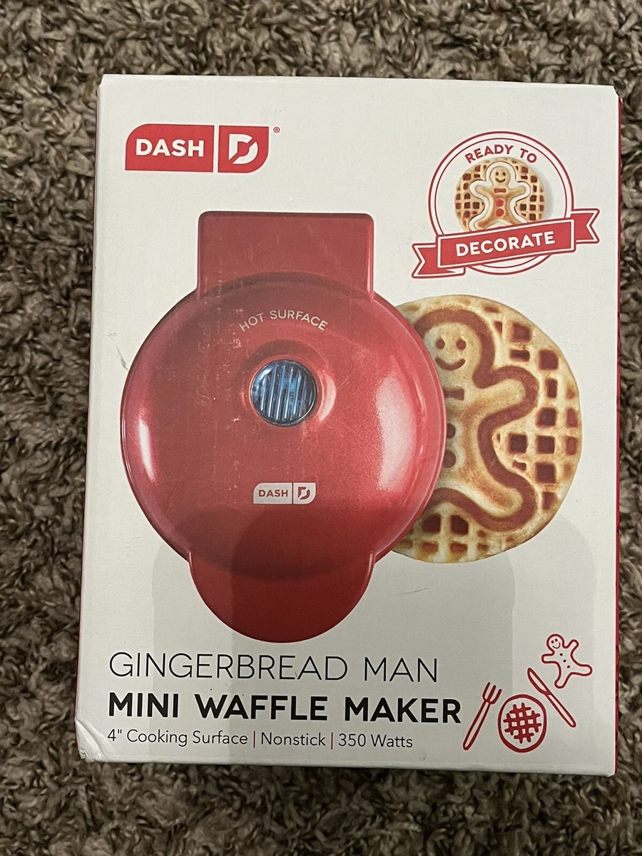 Gingerbread Man Mini Waffle Maker - Red