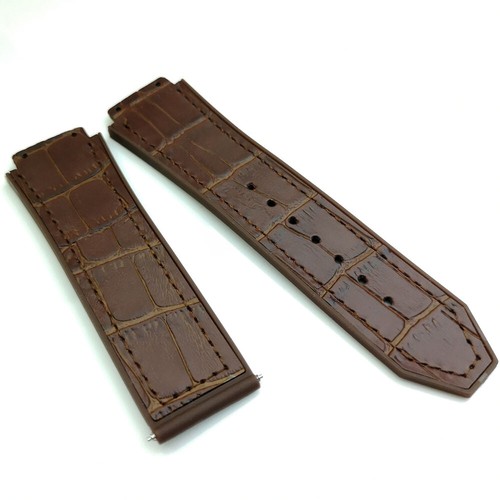 25 mm - 19 Bambú Cuero Becerro Correa de Banda de Reloj para Reloj HU HB - Imagen 6 de 17