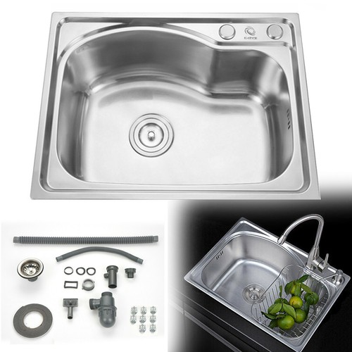 Edelstahl Küche Spüle Gewerbe Gastronomie Einzel Doppel Schüssel Abtropffläche Kit - Bild 10 von 17