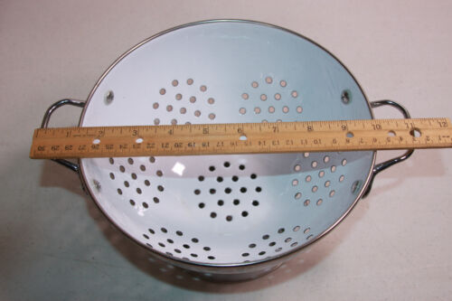 Portmeirion Botanic Garden Enamel Colander/ Strainer~ Rosa Canna Dog Rose ~11" - Picture 10 of 11