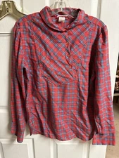 VNT 80s 70s Laura Mae Med 14 Puff Ruffle Little House  Plaid Check Rodeo Shirt