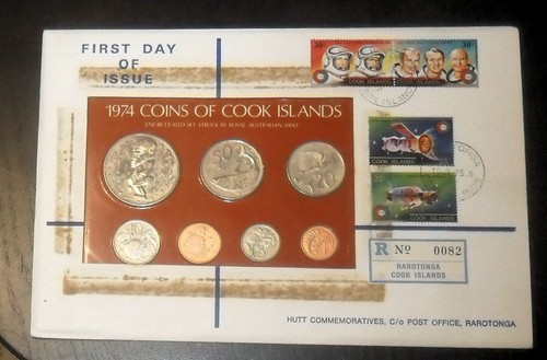 JB RFM 81831 Cook Islands 1974 Uncirculated Set First Day Of Issue Stamped Cover