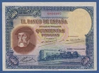 SPAIN / SPAIN -- 500 PESETAS ( 1935 ) -- MBC+ / VF+ -- NO SERIES -- PICK 89 .