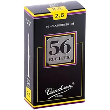 Vandoren 56 Rue Lepic Bb Clarinet Reeds Strength 2.5 Box of 10