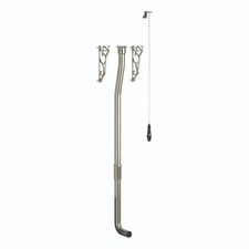 High Level Toilet Flush Pipe Kit Brushed Nickel Traditional Brass Bathroom