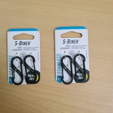 Nite Ize Lot of 2 packs of 2 S-Biner Stainless Microlock - New 