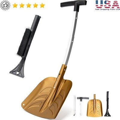 Lightweight Aluminum Snow Shovel Collapsible Multi-Function Winter Tool New