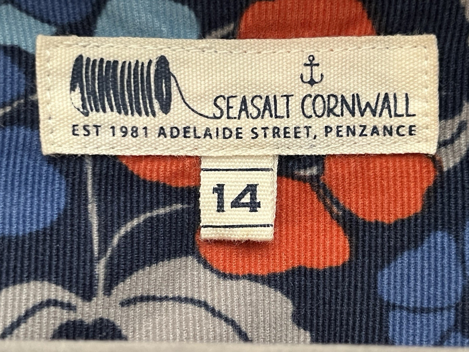 Seasalt Cornwall Navy Floral  Needlepoint Cord Tunic Dress Size 14 image 8