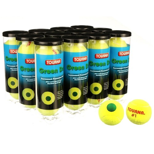 12 Palline Tennis Punto Verde Pressurizzate Ridotto 25% Rimbalzo Approvate USTA ITF - Foto 3 di 5