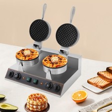 110V Tabletop Waffle Maker Electric Waffle Maker Electric Waffle Machine Silver
