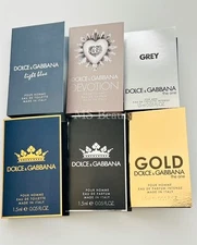 Dolce & Gabbana Cologne Collection For Men Sample Spray (6pcs)