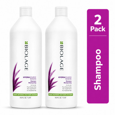 2 Pack Matrix Biolage Hydrasource Shampoo Aloe Vera for Dry Hair 33.8oz 1L Each