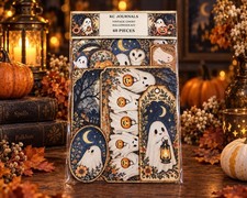 60 Piece Vintage Ghost Halloween Ephemera Kit, Spooky Junk Journal