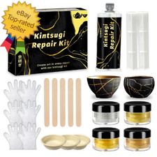 Kintsugi Repair Kit, Food Safe Gold Silver Kintsugi Kit for Broken Ceramics, G