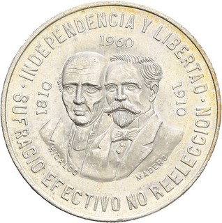 Künker: Mexiko 10 Pesos 1960 150 Jahre Unabhängigkeit Silber