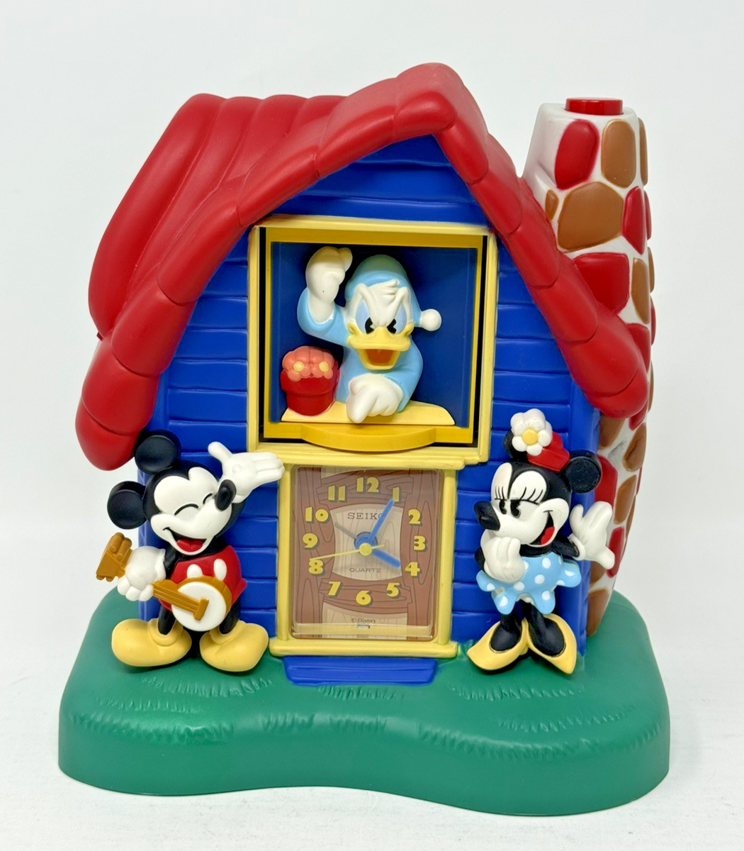 Mickey Minnie & Donald Vintage Seiko Disney Talking Tabletop Alarm