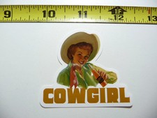 COWGIRL DRINKING SODA SMALL STICKER DECAL COUNTRY SOUTHWEST RODEO RANCH