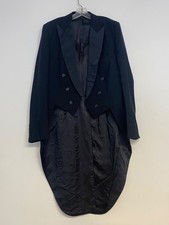 Black Silk 3 Button Tuxedo Tailcoat Jacket Medium