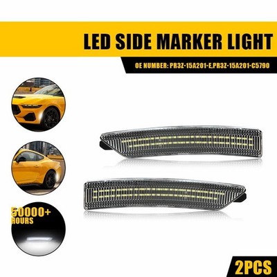 2X Clear White LED Side Marker Lights Front or Rear For Ford Mustang 2024-2025 E