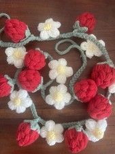 Handmade Strawberry & Daisy Garland – Cute Cottagecore Wall Decor