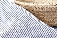100 Linen Fabric Lightweight Prewashed Horizontal Stripe Patterns Precut Style