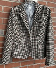 J Crew Factory Herringbone Schoolboy Blazer Wool Blend Sz 14