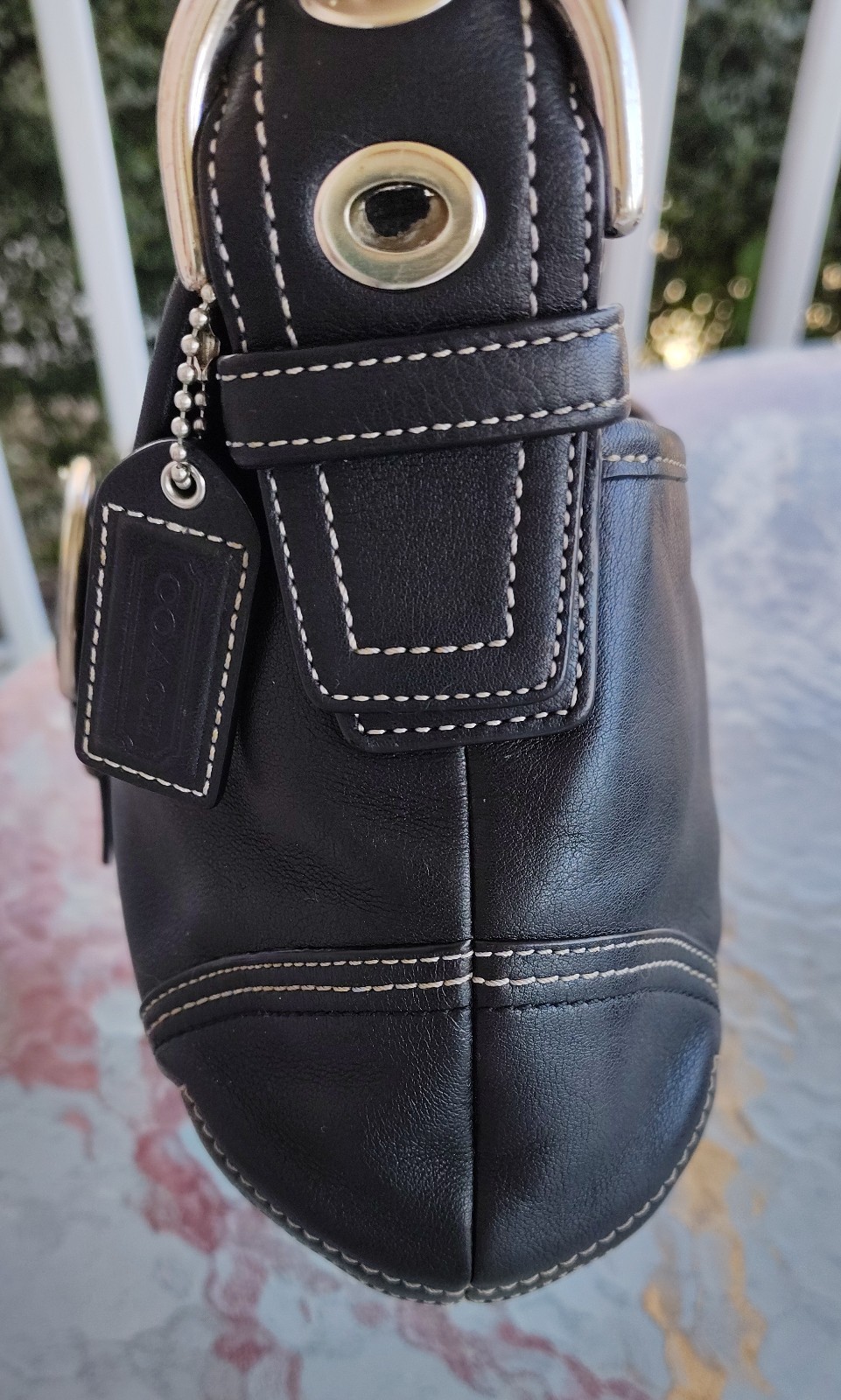 Coach D0778-F10192 MEDIUM Vintage Soho Top Flap Y2K Black Leather Shoulder Bag image 5