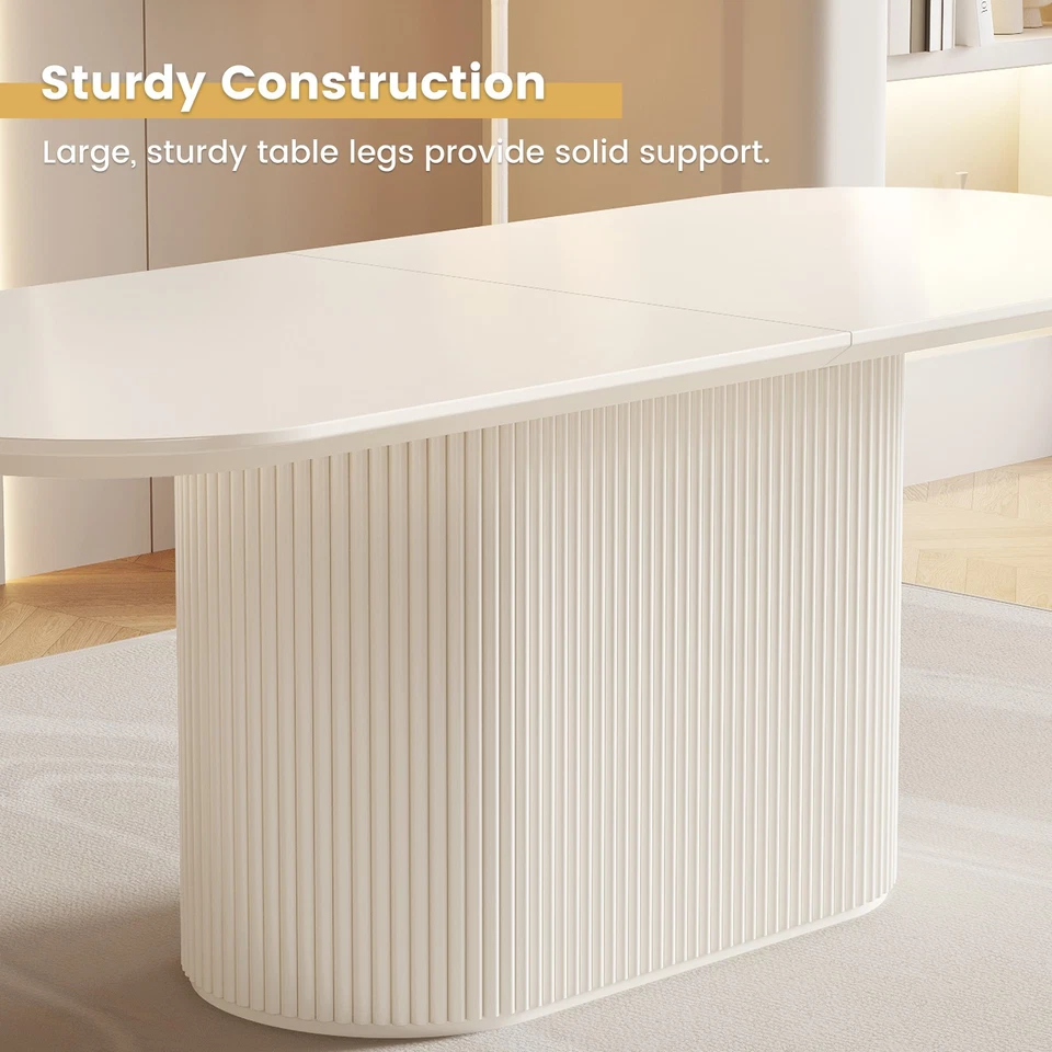 Овальный обеденный стол Guii 86,61 дюйма для 4–6 белых современных кухонных столов для столовой - Изображение 4 из 4