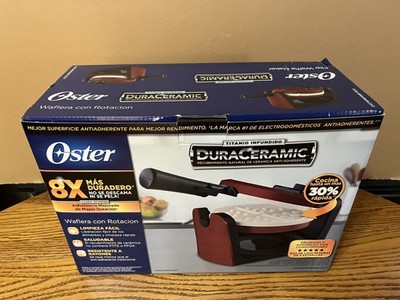 Oster Titanium Infused DuraCeramic Flip Belgian Waffle Maker PTFE & PFOA Free